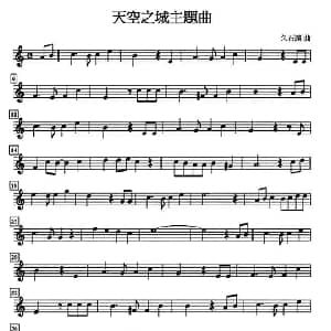 萨克斯谱 | 天空之城主题曲