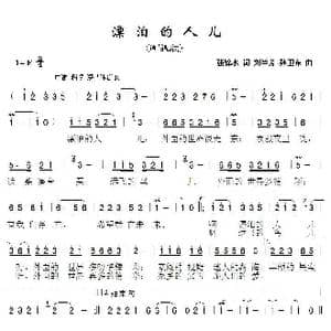 漂泊的人儿_歌曲简谱_词曲:张锦水 刘兰芳孙卫东