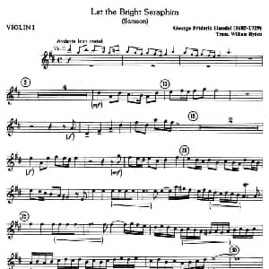 小提琴谱 | LET THE BRIGHT SERAPHIM 四重奏第一小提琴分谱