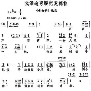 评剧谱 | 我沿途弯腰把麦穗捡 母女俩 选段 筱俊亭