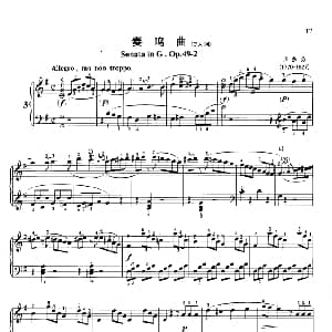 奏鸣曲 钢琴谱 贝多芬