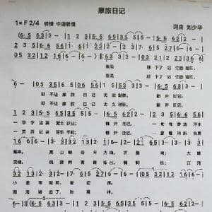 摩旅日记_歌曲简谱_词曲:刘少华 刘少华