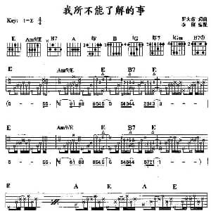 我所不能了解的事 吉他谱 罗大佑 罗大佑 罗大佑