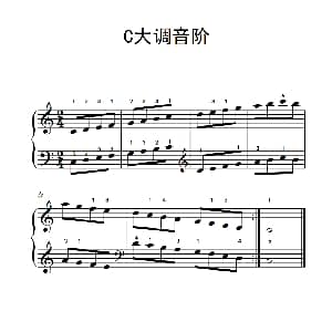 第二级 1.C大调音阶 钢琴谱
