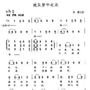 她从梦中走来_民歌简谱_词曲:耿浩 耿浩