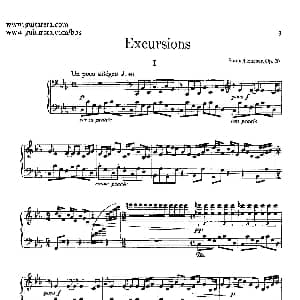 Four Excursions Op.20 钢琴谱 塞谬尔 巴伯 Samuel Barber