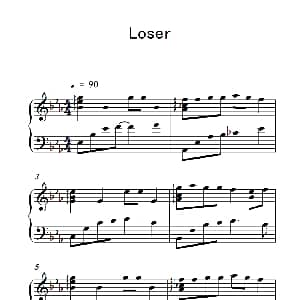 Loser 钢琴谱
