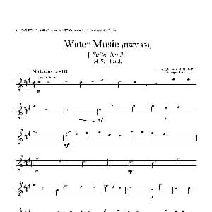 萨克斯谱 | Water Music HWV.350 No.3 第一次中音萨克斯