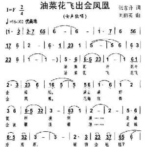 油菜花飞出金凤凰_民歌简谱_词曲:张东升 刘丽英