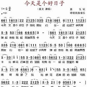 今天是个好日子_歌谱投稿_词曲:狼戈