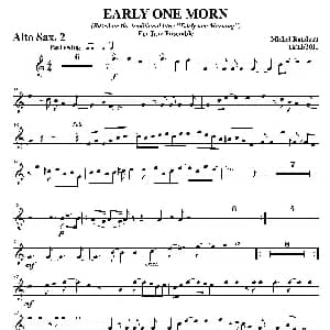 萨克斯谱 | EARLY ONE MORN 第二中音萨克斯分谱