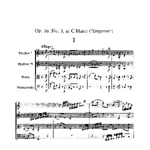 小提琴谱 | Emperor 皇帝 弦乐四重奏总谱 海顿