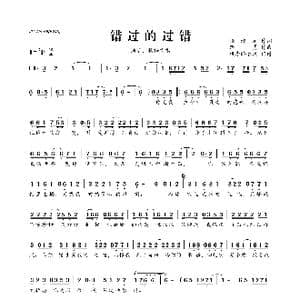 错过的过错_歌曲简谱_词曲:张瀚元 路勇