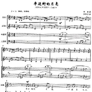 半边街的月亮_通俗唱法乐谱_词曲:柳笛 黄新华