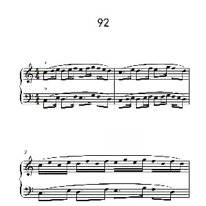 两手不同节奏的练习 92 钢琴谱