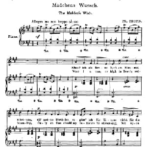 少女的愿望 Madchens Wunsch_外国歌谱_词曲: 弗雷德里克 肖邦 Frederic Chopin