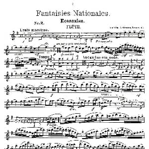 长笛曲谱 | Fantaisies nationales. Op. 59, 2. Andersen 安德森