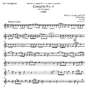 萨克斯谱 | Mozart Concerto KV495 No.4 3st Rondo 回旋曲 中音萨克斯 Mozart 莫扎特