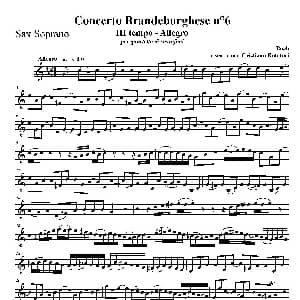萨克斯谱 | Concerto Brandeburghese 高音萨克斯 J S 巴赫