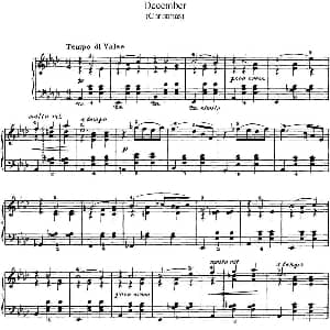 柴可夫斯基 四季 12月 圣诞节 降A大调 Christmas A flat major 钢琴谱 柴可夫斯基