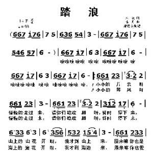 踏浪_歌曲简谱_词曲:庄奴 古月