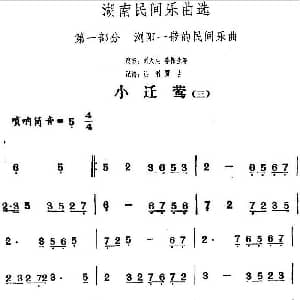 小迁莺 三 湖南民间乐曲选 洪滔 贾古记谱