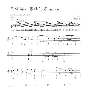 电子琴谱 | 我爱你 塞北的雪 弹唱谱 王德 刘锡津