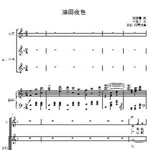 油田夜色_歌曲简谱_词曲:张晓春 王连才曲 宋贺配伴奏
