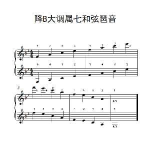 降B大调属七和弦琶音 钢琴谱