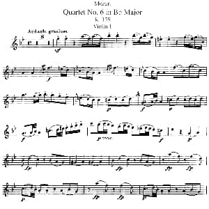 小提琴谱 | Mozart Quartet No.6 in Bb Major,K.159 Violin 1分谱