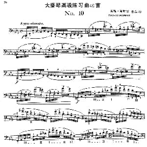 大提琴高级练习曲40首 No.10 戴维 波帕尔