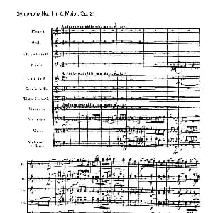Symphony No.1 in C Major Op.21 Ⅱ 交响乐总谱 Beethoven