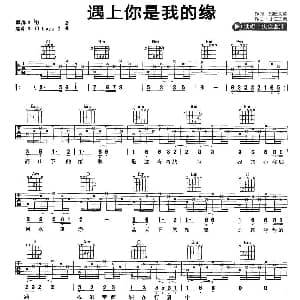 遇上你是我的缘 吉他谱 央金兰泽 昂旺文章 才仁巴桑