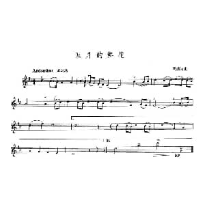 小提琴谱 | 五月的鲜花 阎述诗