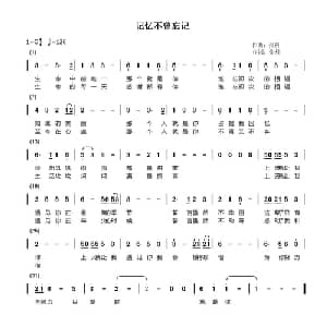 记忆不曾忘记_通俗唱法乐谱_词曲:张科 张科