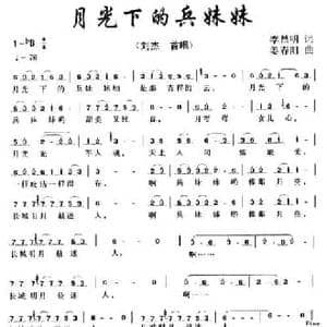 月光下的兵妹妹_民歌简谱_词曲:李昌明 姜春阳