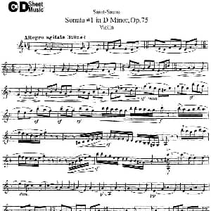 小提琴谱 | Violin Sonata No.1 in D Minor Op.75