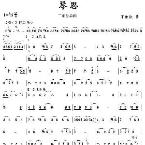 二胡谱 | 琴思 庄雨庚作曲版 二胡独奏曲 庄雨庚 庄雨庚