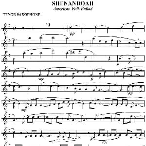 萨克斯谱 | SHENANDOAH 四重奏 次中音萨克斯分谱