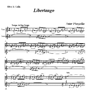 小提琴谱 | Libertango 长笛 小提琴二重奏 Astor Piazzolla