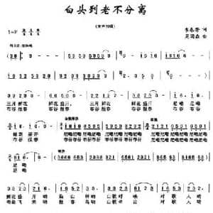 白头到老不分离_民歌简谱_词曲:韦春芳 周国森