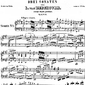 贝多芬钢琴奏鸣曲02 A大调 Op.2 No.2 A major 钢琴谱 贝多芬