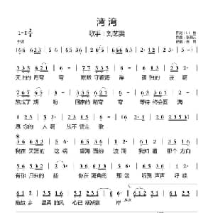 湾湾_通俗唱法乐谱_词曲:Li 鱼 张瀚元