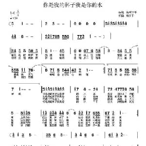 你是我的杯子我是你的水_通俗唱法乐谱_词曲:诗哥才子 魏少丰