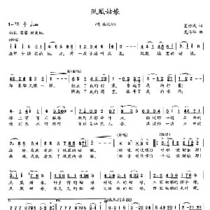 凤凰姑娘_通俗唱法乐谱_词曲:夏劲风 龙伟华