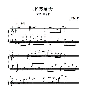 老婆最大 钢琴谱 老猫