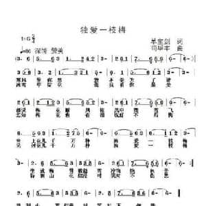 独爱一枝梅_民歌简谱_词曲:单宝剑 苟华丰