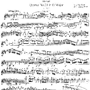 小提琴谱 | Mozart Quartet No.21 in D Major,K.575 Violin 1分谱