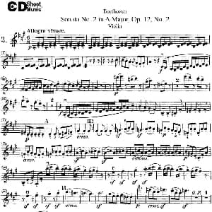 小提琴谱 | Violin Sonata No.2 in A Major Op.12 No.2