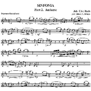 萨克斯谱 | SINFONIA Part 2. Andante 四重奏 高音萨克斯分谱